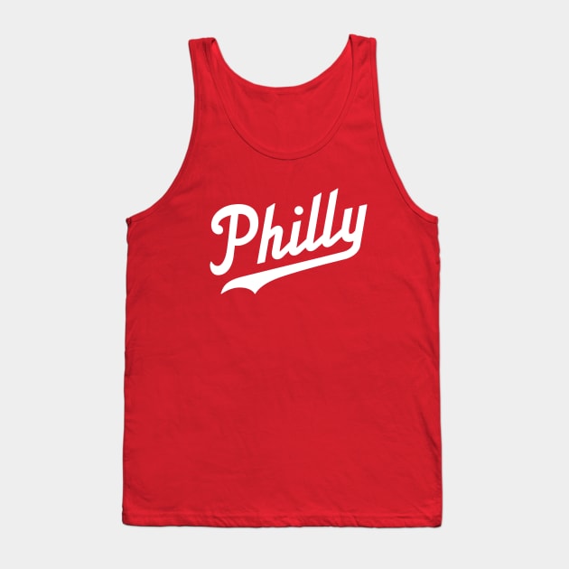 Philly Script - Red/White Tank Top by KFig21